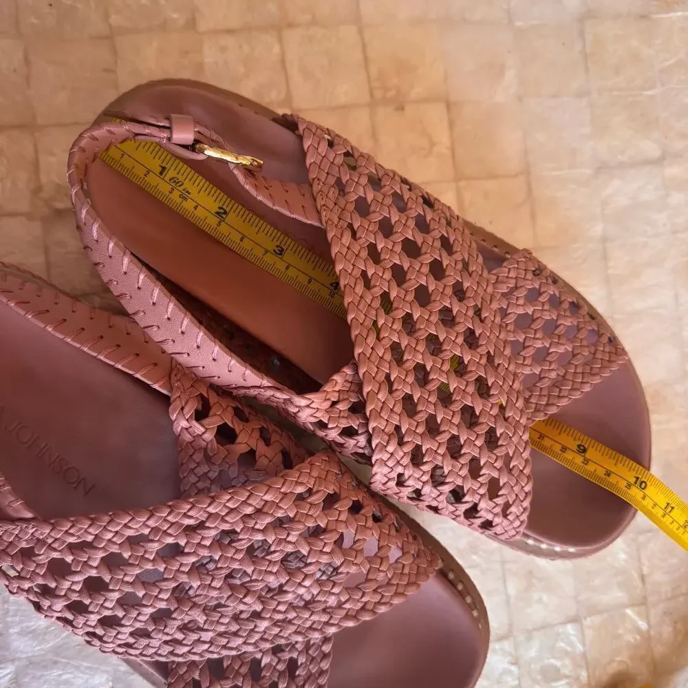 Ulla Johnson Gili Platform Flatform sandals shoes braided soft leather sz 39.5